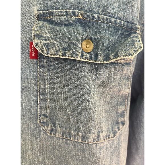 LEVIS Two Horse Brand Denim Jean Long Sleeve Button Up Mens XXXL 100% Cotton - Picture 4 of 9